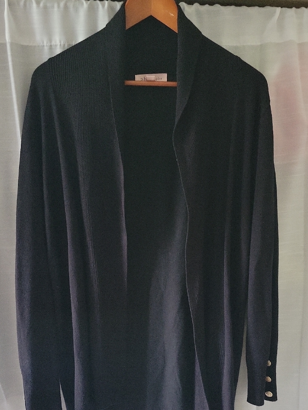 Philosophy Black Open-Front Cardigan